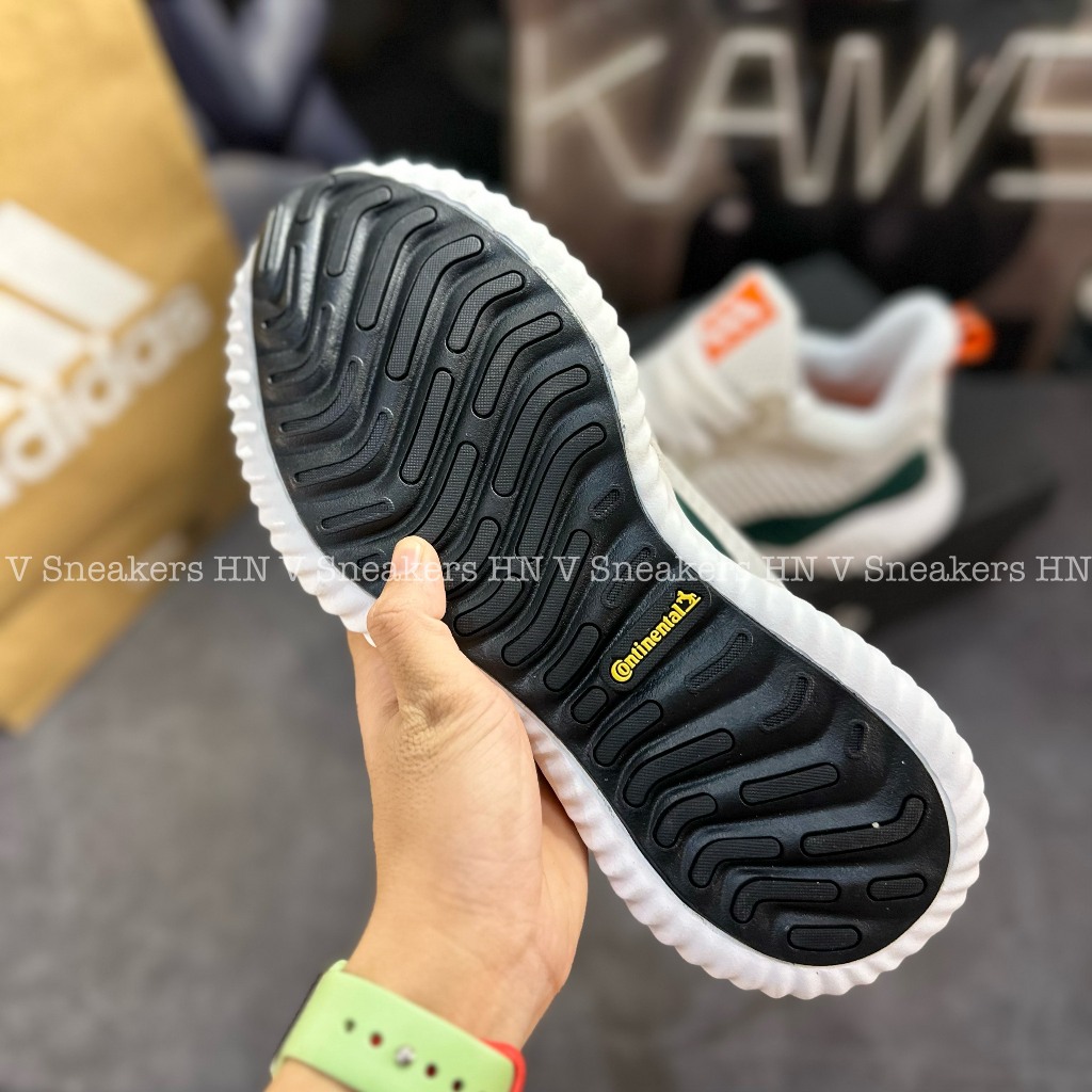 Giày Thể Thao adidas_Men's Alphabounce Running Shoe - White/Orange/Green,Alpha Xanh Trắng