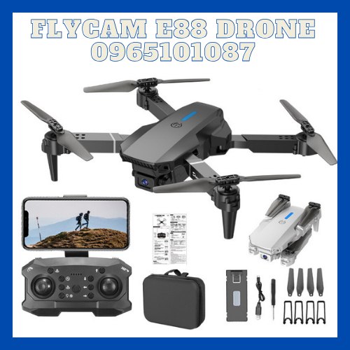 Flycam E88 Pro Mini Chất Lượng 4K HD, Kết Nối Wifi Với ĐIện Thoại, Điều Khiển Từ Xa Quay Phim Và Chụp Ảnh Trên Không