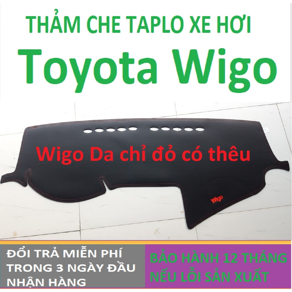 Thảm Taplo Toyota Wigo,Thảm Lót Taplo Xe Hơi Cao Cấp Hàng 3 Lớp Có Chống Trượt,Da Đẹp Bảo Hành 12 Tháng