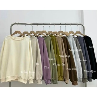 Áo sweater nỉ hàn thiết kế may viền peonyb unisex - Thun kiểu dài tay phồng bánh bèo hotgirl tiểu thư phong cách basic