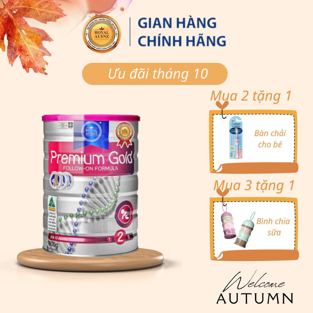 Sữa Bột Hoàng Gia Úc ROYAL AUSNZ Premium Gold Số 2 Bổ Sung Vitamin, Khoáng Chất Cho Trẻ Hộp 900g