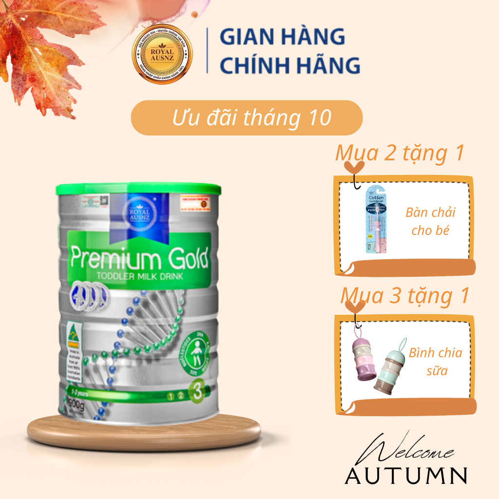 Sữa Bột Hoàng Gia Úc ROYAL AUSNZ Premium Gold Số 3 Bổ Sung Vitamin, Khoáng Chất Cho Trẻ Phát Triển 900g