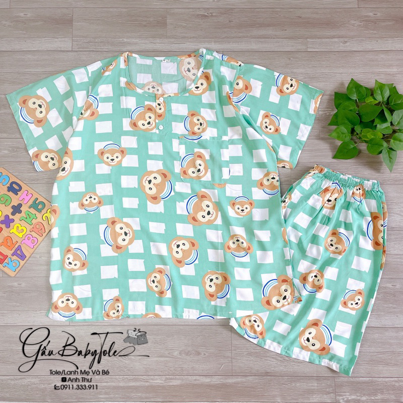 (Size 19:65-78kg) Đồ bộ tole/lanh bé trai tay ngắn quần đùi GAUBABYTOLE mềm mịn, thấm hút mồ hôi phù hợp cho bé