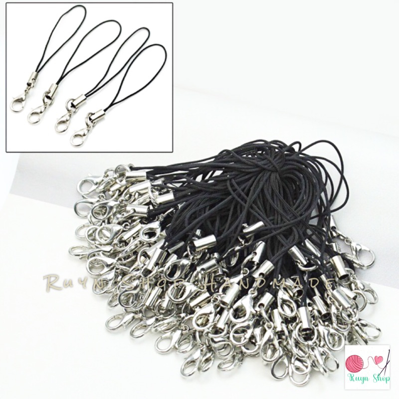 Set 10 dây treo điện thoại, dây móc thú bông handmade - Có kèm móc càng cua