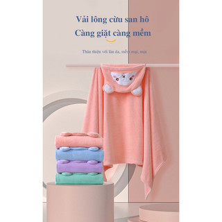 Áo choàng tắm khăn choàng ủ khăn tắm cho bé siêu thấm hút ấm áp cho bé