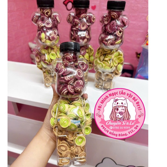 Tai Heo Nhí Mix 3 Vị - Chai Gấu Bearbrick 220G