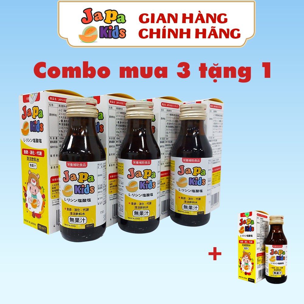 Combo 3 chai tặng 1 siro ăn ngon Japa Kids 100 ml
