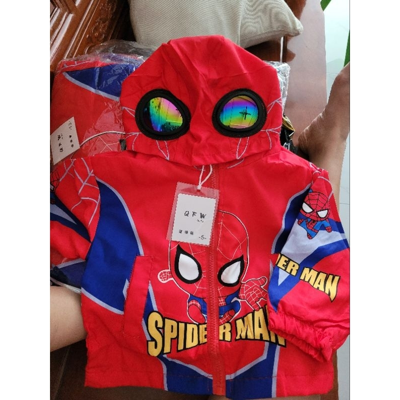 Áo khoác gió siêu nhân 3-7 tuổi có mắt kính siêu xịn