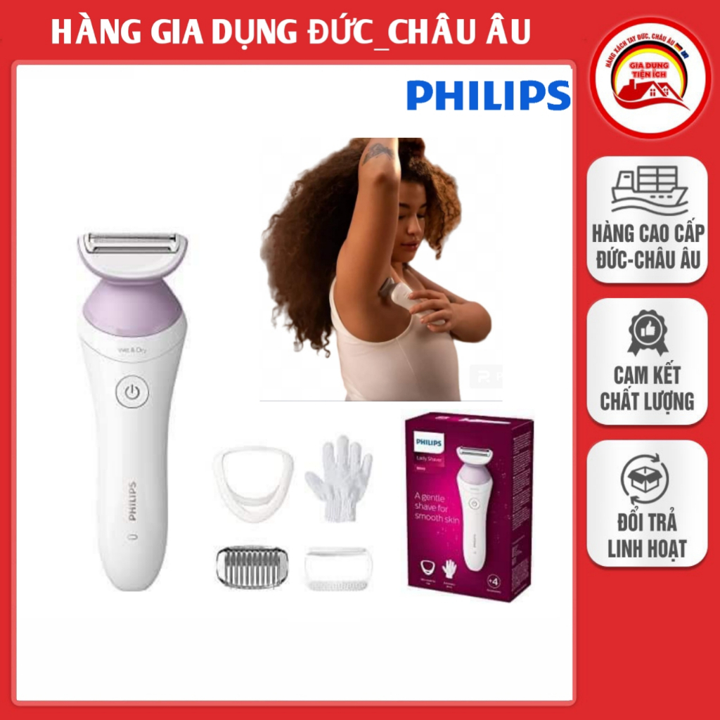 Máy cạo làm sạch lông cho nữ PHILIPS BRL136/00 chính hãng, cạo khô hoặc ướt - nhập Đức