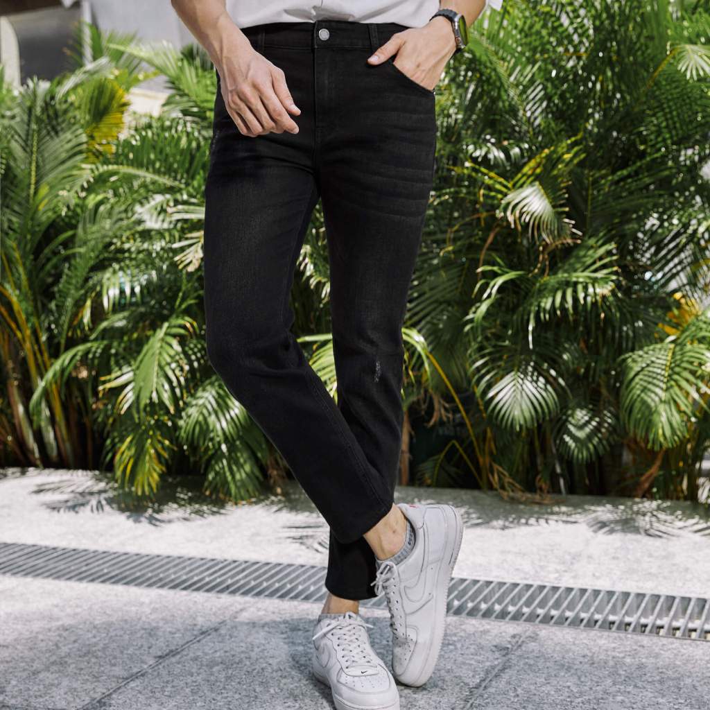 Quần jean nam ICONDENIM Smart Jeans Dark Grey chất denim co giãn tốt dáng ôm vừa - QJID0151