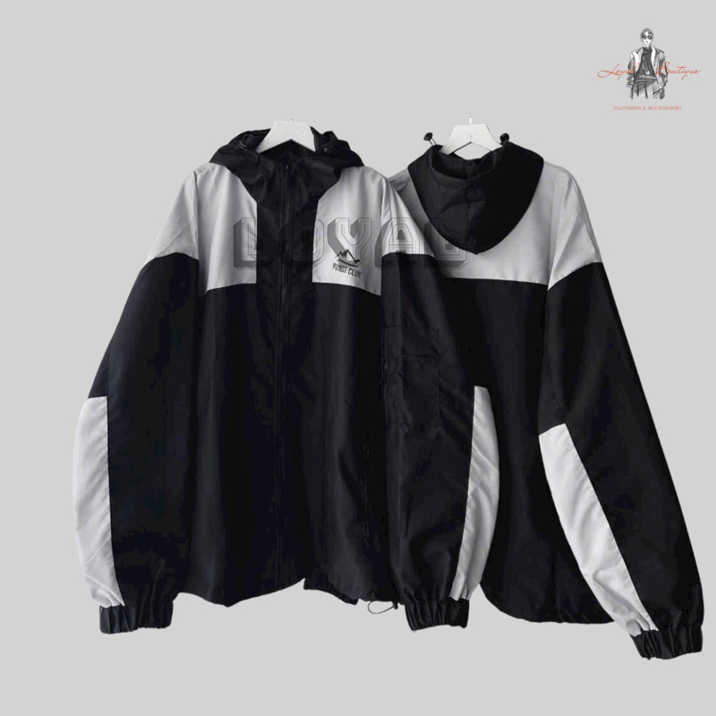 Áo khoác dù 2 lớp DOLARO, áo gió nam nữ form rộng phối màu kèm nón rộng rãi