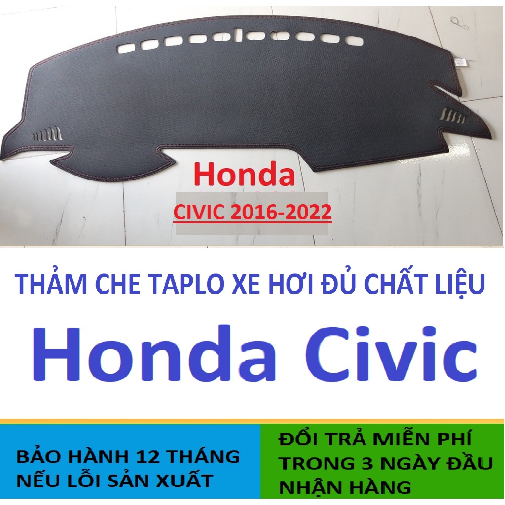 Thảm Che Taplo Honda Civic 2006-2023,Thảm Taplo Xe Hơi 3 Lớp Chịu Nhiệt Bảo Hành 12 Tháng