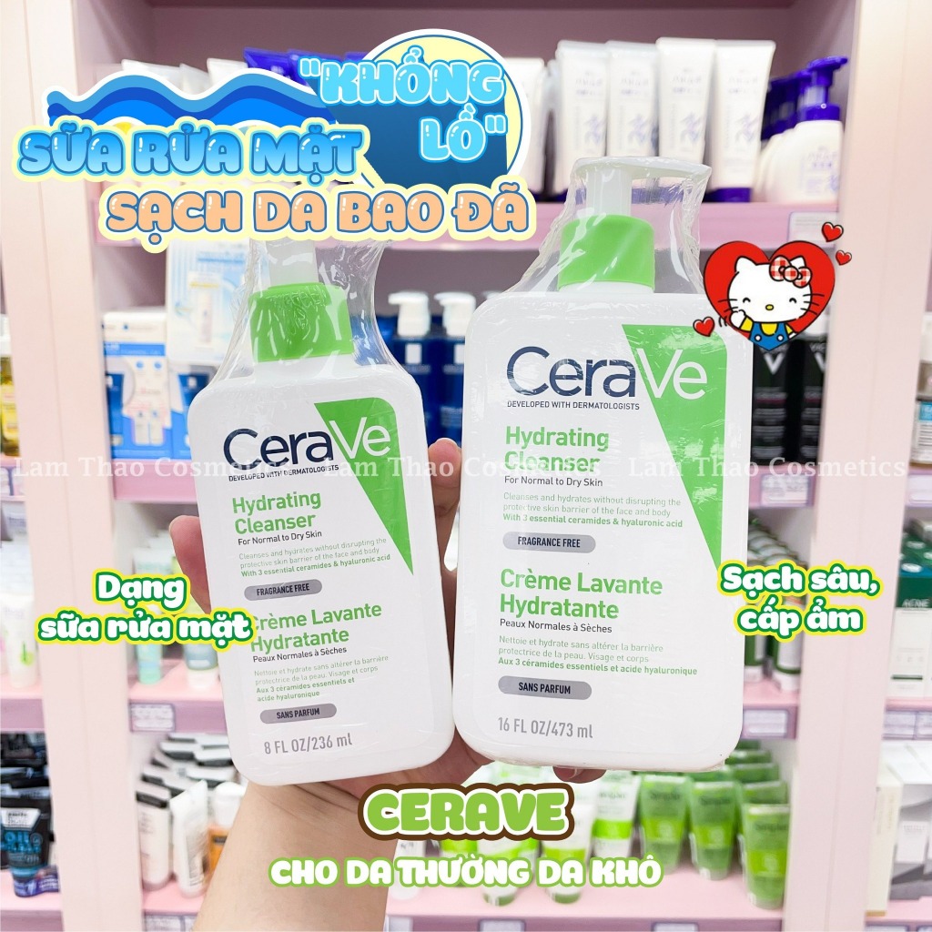 Sữa Rửa Mặt Giúp Làm Sạch Sâu Dành Cho Da Thường Và Da Khô Cerave Developed With Dermatologists Hydrating Cleanser
