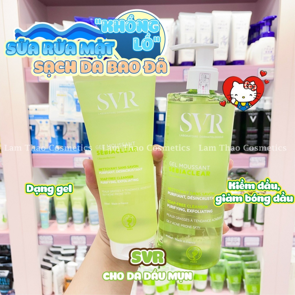 Gel Rửa Mặt Cho Da Dầu Mụn SVR Sebiaclear Gel Moussant