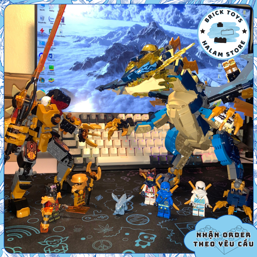 Đồ chơi lắp ráp Ninjago Dragons Rising 1796 88086 71796 - Mô hình lắp ghép Ninja City Rồng sét vs Empress Mech