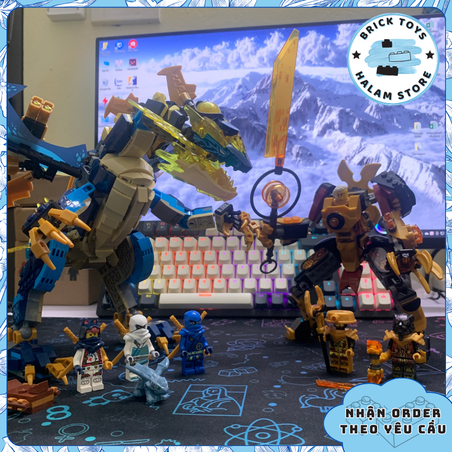 Đồ chơi lắp ráp Ninjago Dragons Rising 1796 88086 71796 - Mô hình lắp ghép Ninja City Rồng sét vs Empress Mech