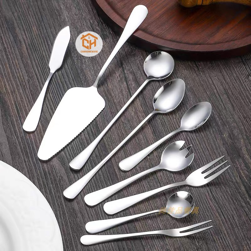 Thìa, Dĩa Cán Quạt Inox Hàng Dày Dặn, Sáng Bóng, Phù Hợp Cho Gia Đình, Trang Trí, Nhà Hàng Cam Homeware