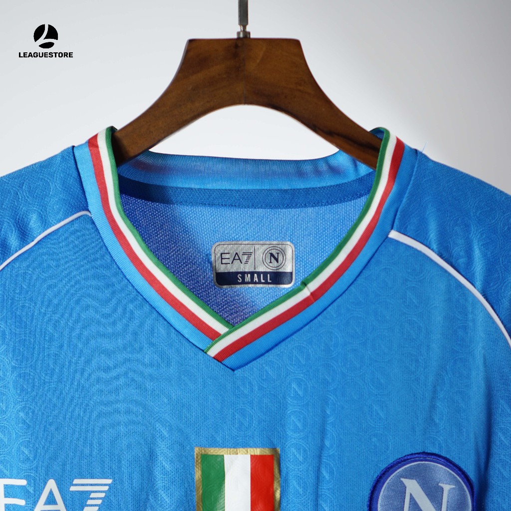 Bộ đá bóng Napoli Leaguestore - quần áo thể thao nam sân nhà 23-24 màu xanh form âu vải thái dệt mịn