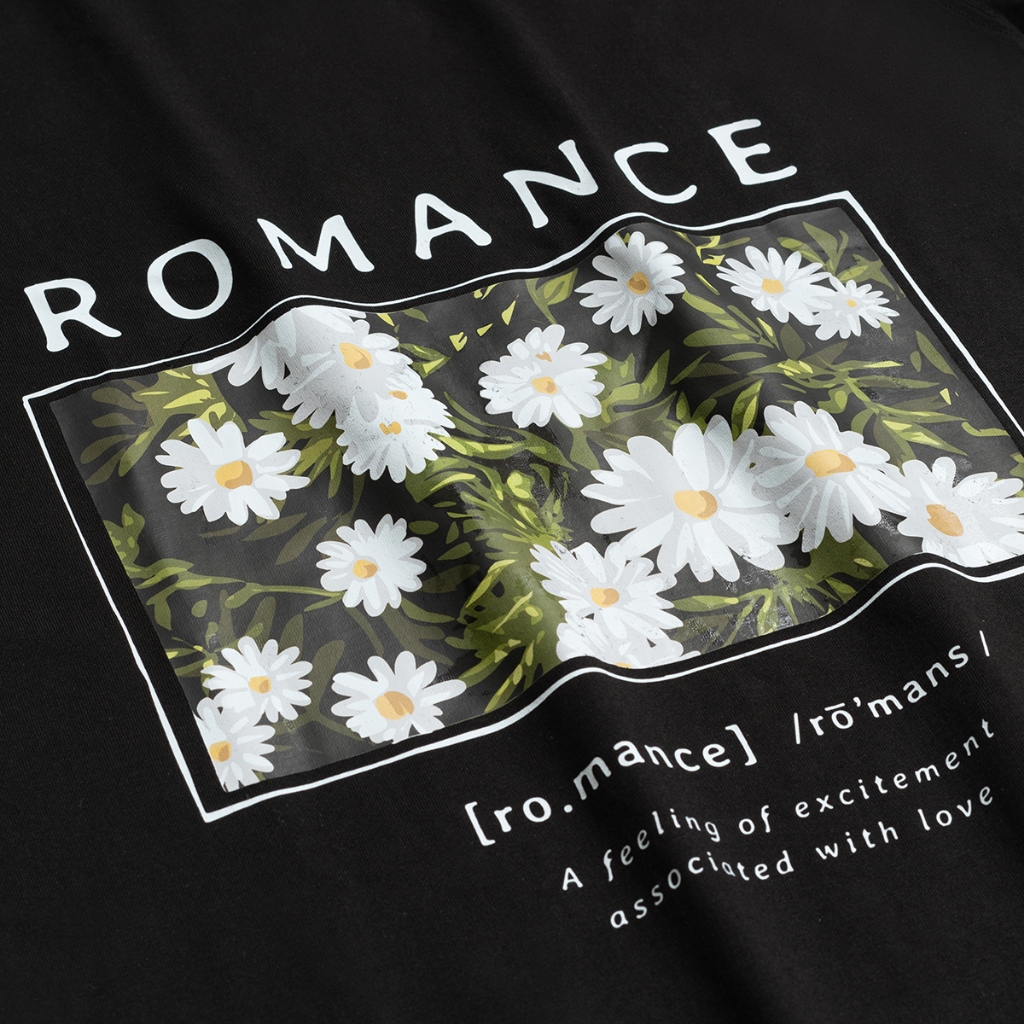 Áo hoodie oversize Daisy Flower "Romance" ROUGH