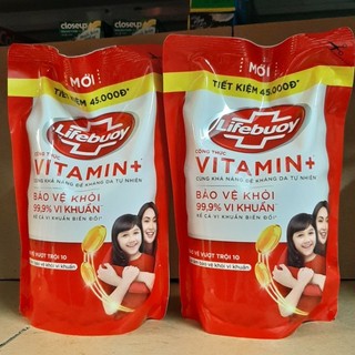 Sữa Tắm Lifebuoy Bảo Vệ Vượt Trội 10 Dạng Túi (800g) mầu đỏ