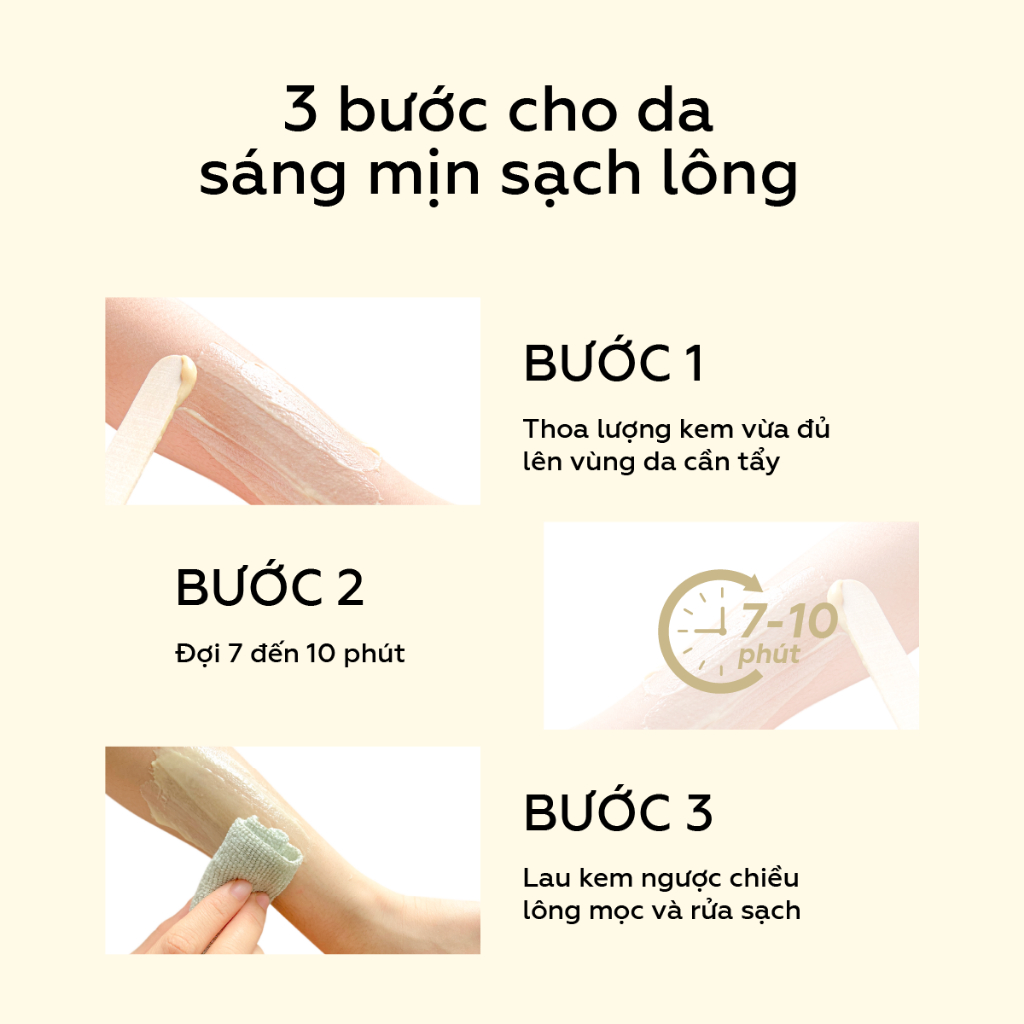 Combo Triệt lông nách UMIHA - Thay cho Máy triệt lông khi triệt lông nách với Mỡ trăn và Kem tẩy lông, Sáp wax lông