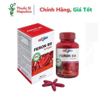Viên uống bổ sung sắt và các vitamin tạo máu Feron B9 - Lọ 200 viên nang mềm