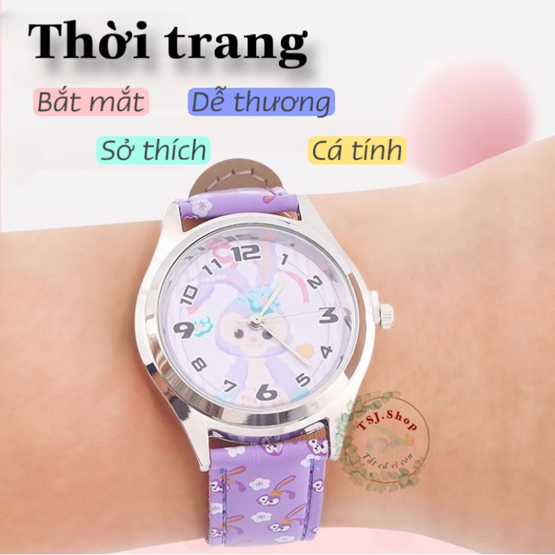 Đồng hồ cho bé hoạ tiết hoạt hình dễ thương, đồng hồ trẻ em đeo tay dạng hộp quà tặng