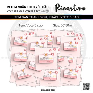 500 tem vote 5 sao, tem thank you nhắc khách đánh giá 5 sao