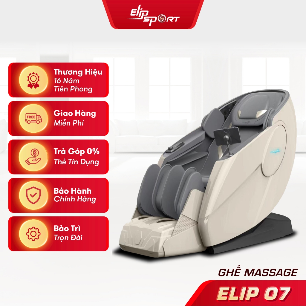 Ghế massage ELIP O7 - Công nghệ massage 5D Plus, Điều khiển giọng nói, Massage châm cứu bàn tay