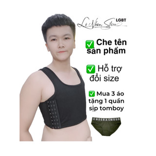Áo nịt ngực tomboy có viền, bó sát cho tomboy, trans, che tên sản phẩm.
