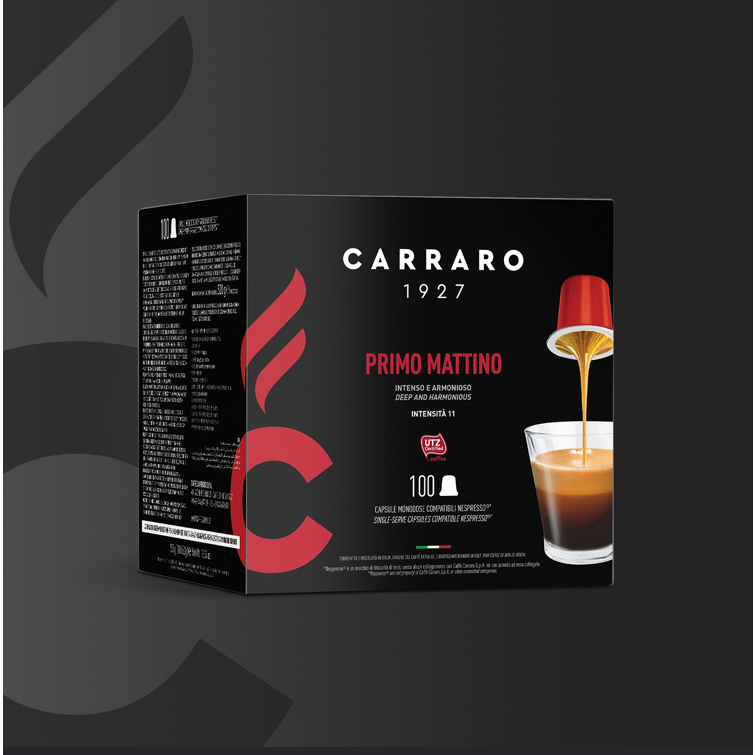 Cà Phê Viên Nén Carraro Primo Mattino 100 Viên tương thích với máy Nespresso - Nhập khẩu từ Ý