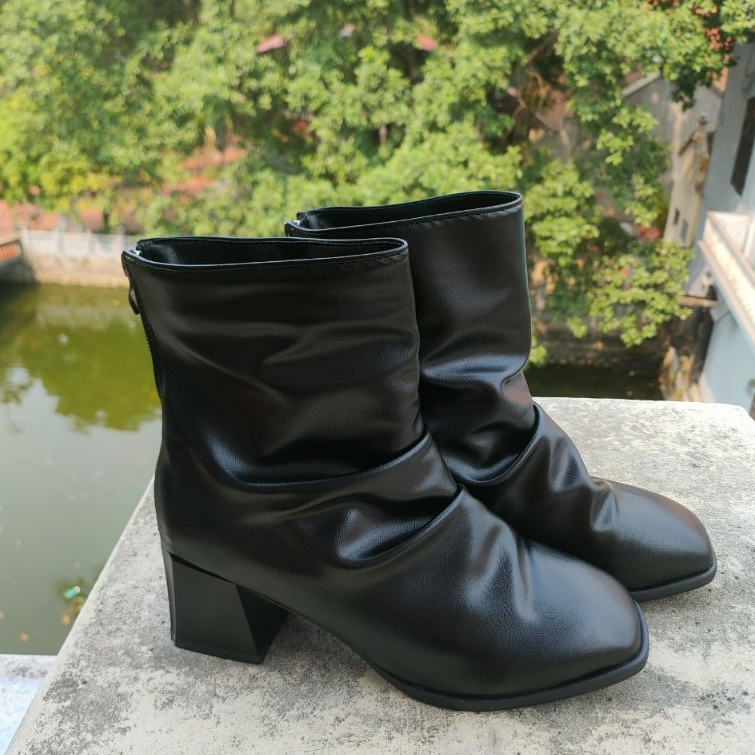 Giày Bốt Nữ Nhăn Kéo Khoá Full BoxxxSiêu Đẹp.....