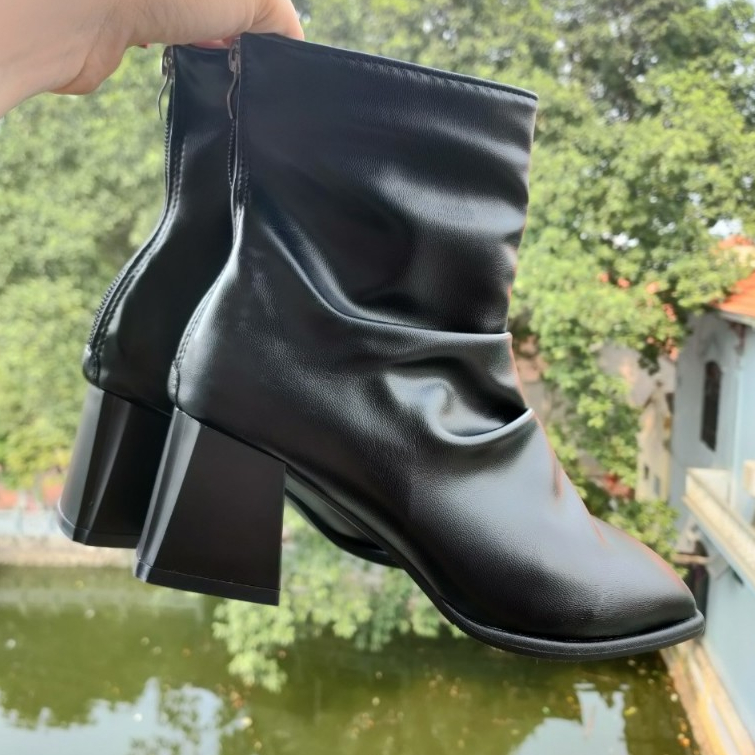 Giày Bốt Nữ Nhăn Kéo Khoá Full BoxxxSiêu Đẹp.....