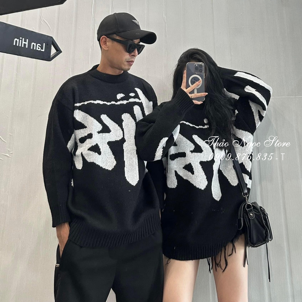Áo len chữ tay dài form rộng hàng nhập QC!  THẢO NGỌC STORE