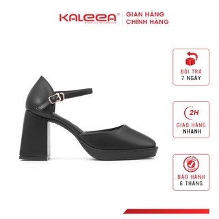Kaleea - Giày Cao Gót 9p Mũi Tròn Gót Vuông Thiết Kế Dây Cài - K206