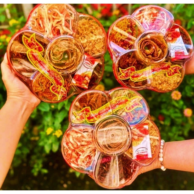 Khay Hoa Mai 6 Món Khô Cho Ngày Tết, Set Khô Lục Vị Siêu Ngon