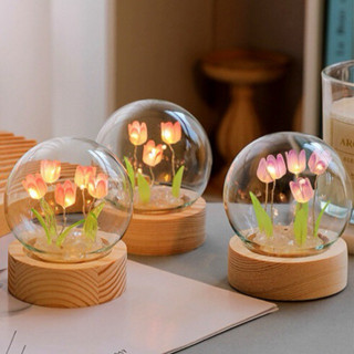 Đèn ngủ hoa tulip mini 5 bông DIY trang trí phòng , làm quà tặng