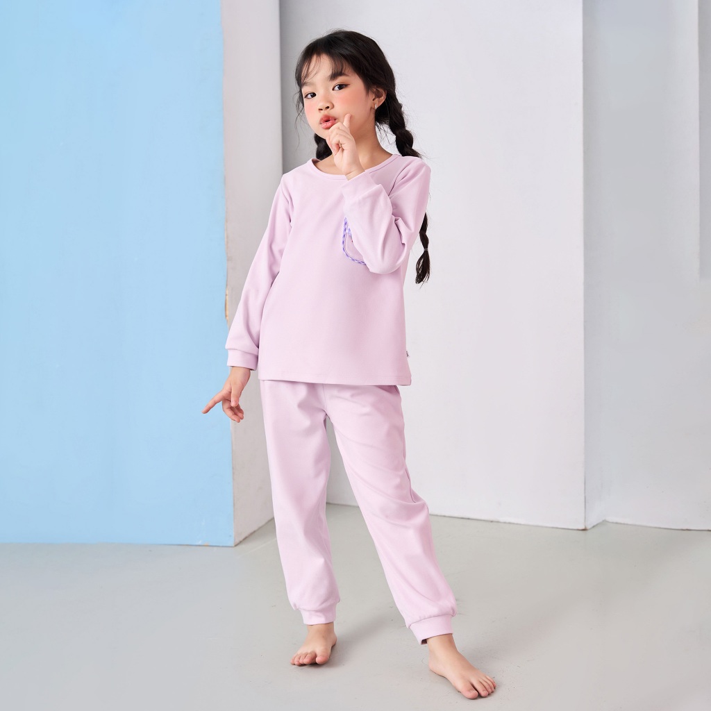 Set bộ dài tay cho bé ILABY phối túi ốp tạo hình thỏ chât liệu nỉ lót lông 2 màu cho bé 10-35kg