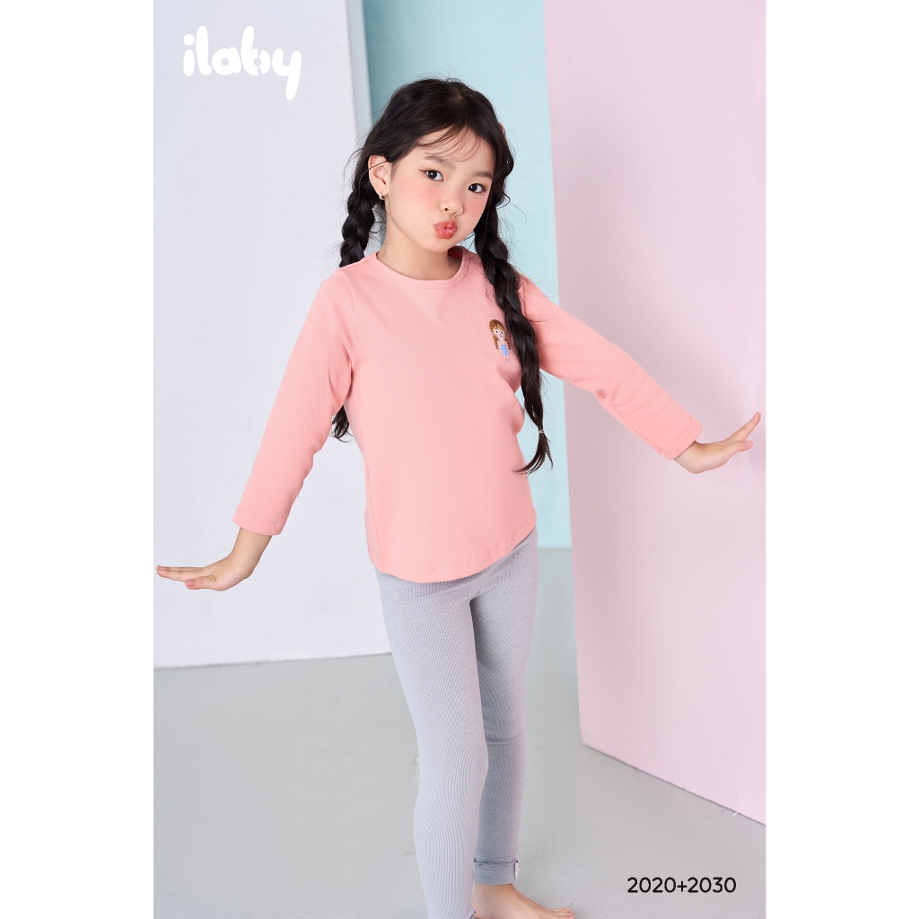 Áo giữ nhiệt cho bé ILABY cổ tròn thêu hình ngộ nghĩnh chất liệu nỉ lót lông cho bé 10-35kg 4 màu