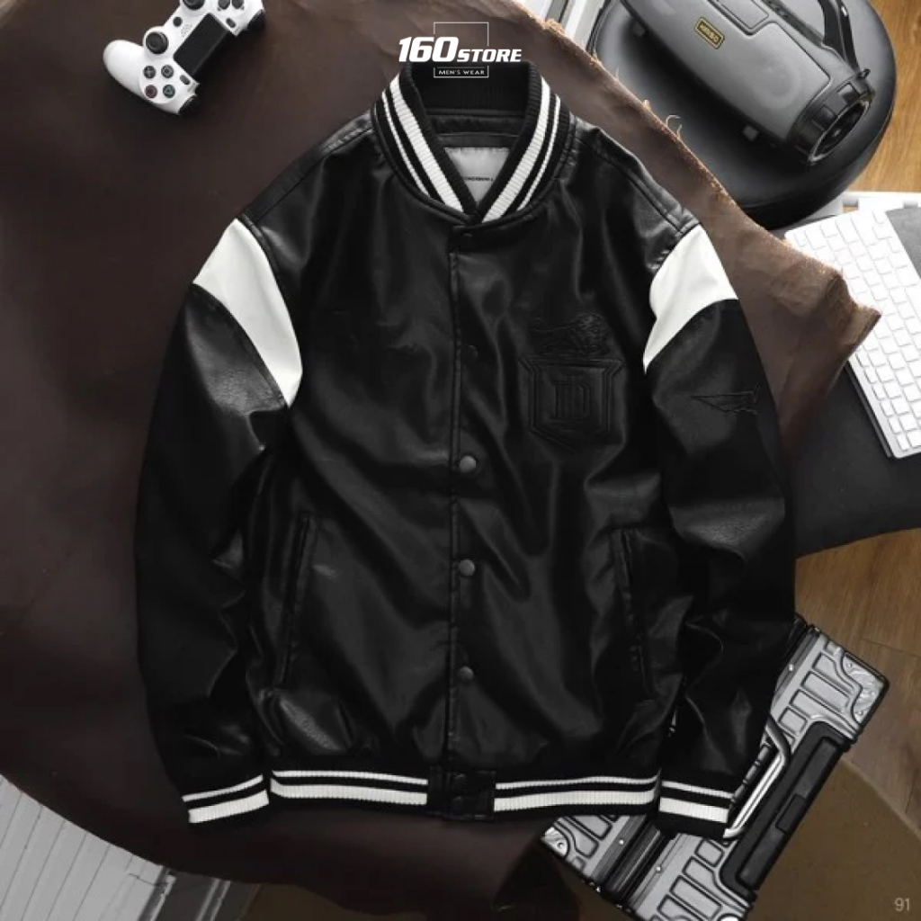 Áo Khoác Bomber Leather ICDN The Strong Are The Winners chất da dày dặn - AKID0091