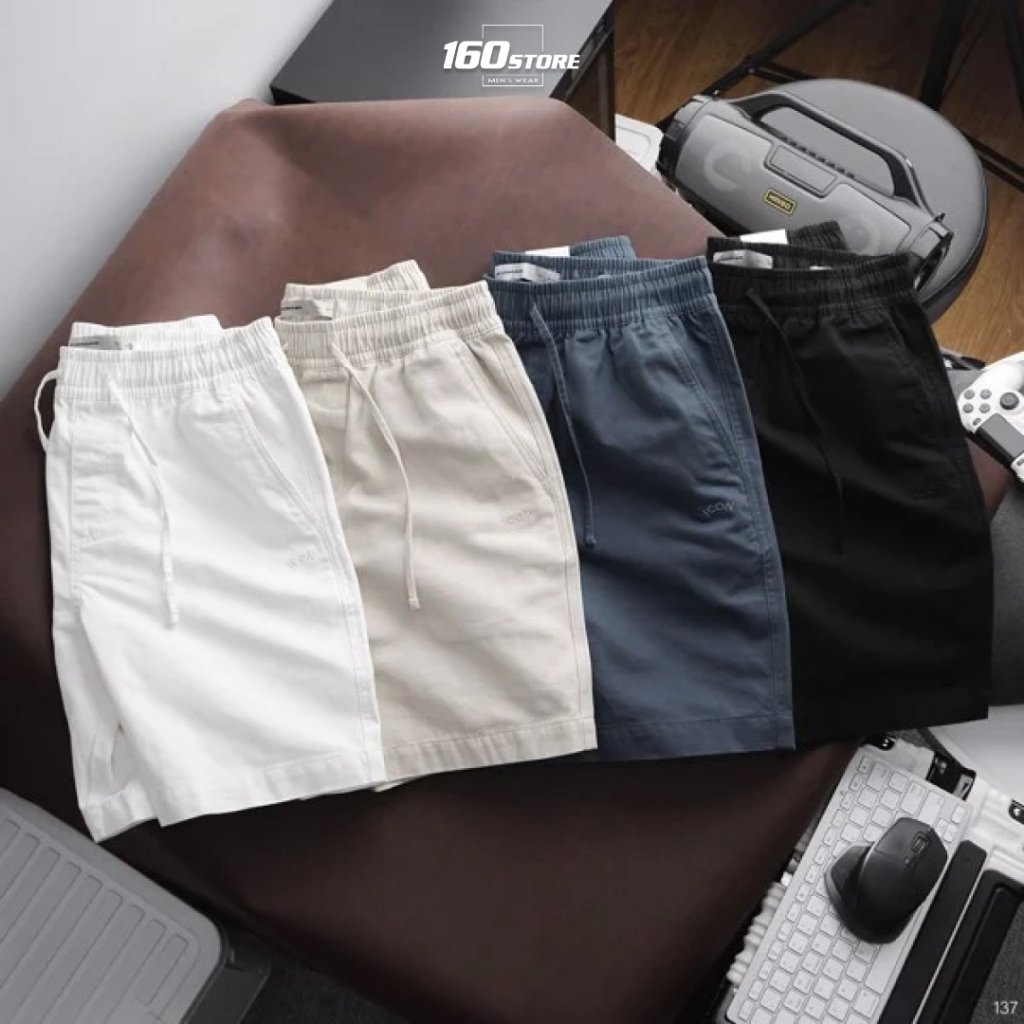Quần short nam Kaki ICONDENIM Fabric lưng thun thoải mái chất dày dặn - QSID0137