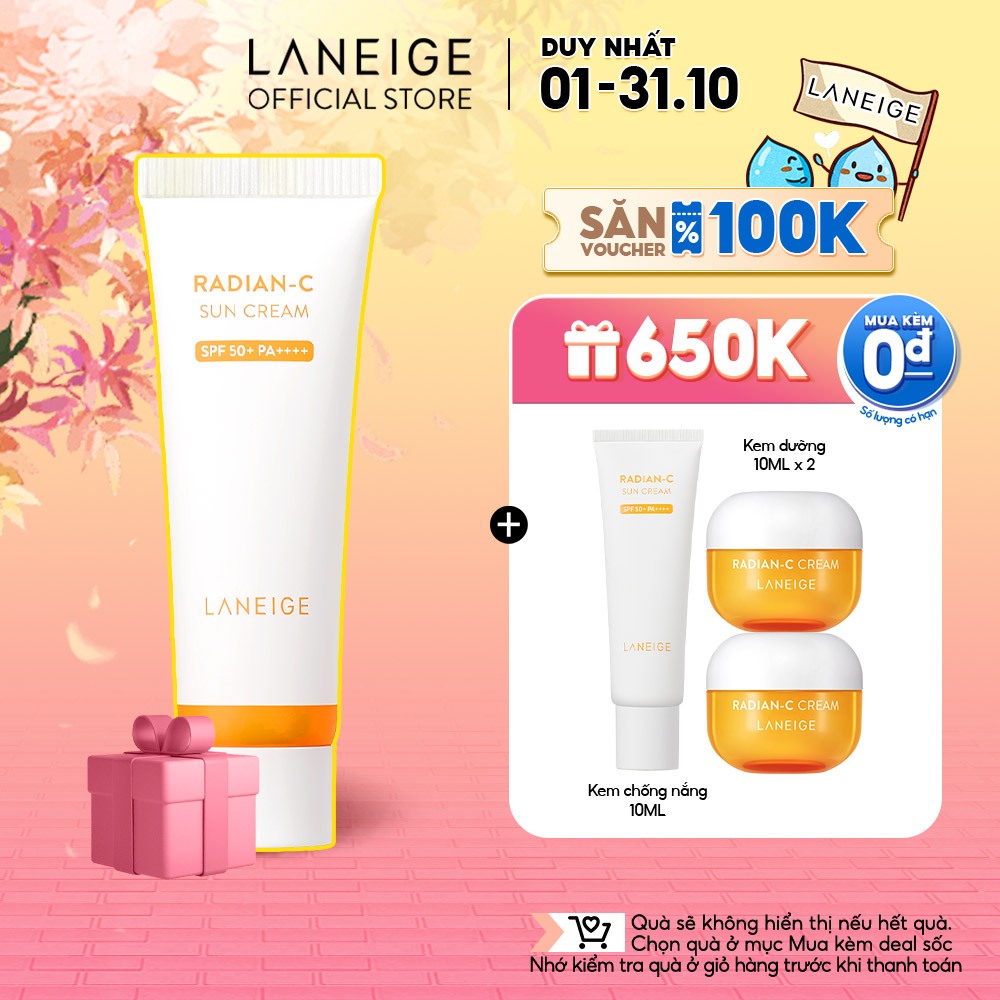 Kem chống nắng Laneige Radian-C Sun Cream SPF 50+ PA++++ 50ML