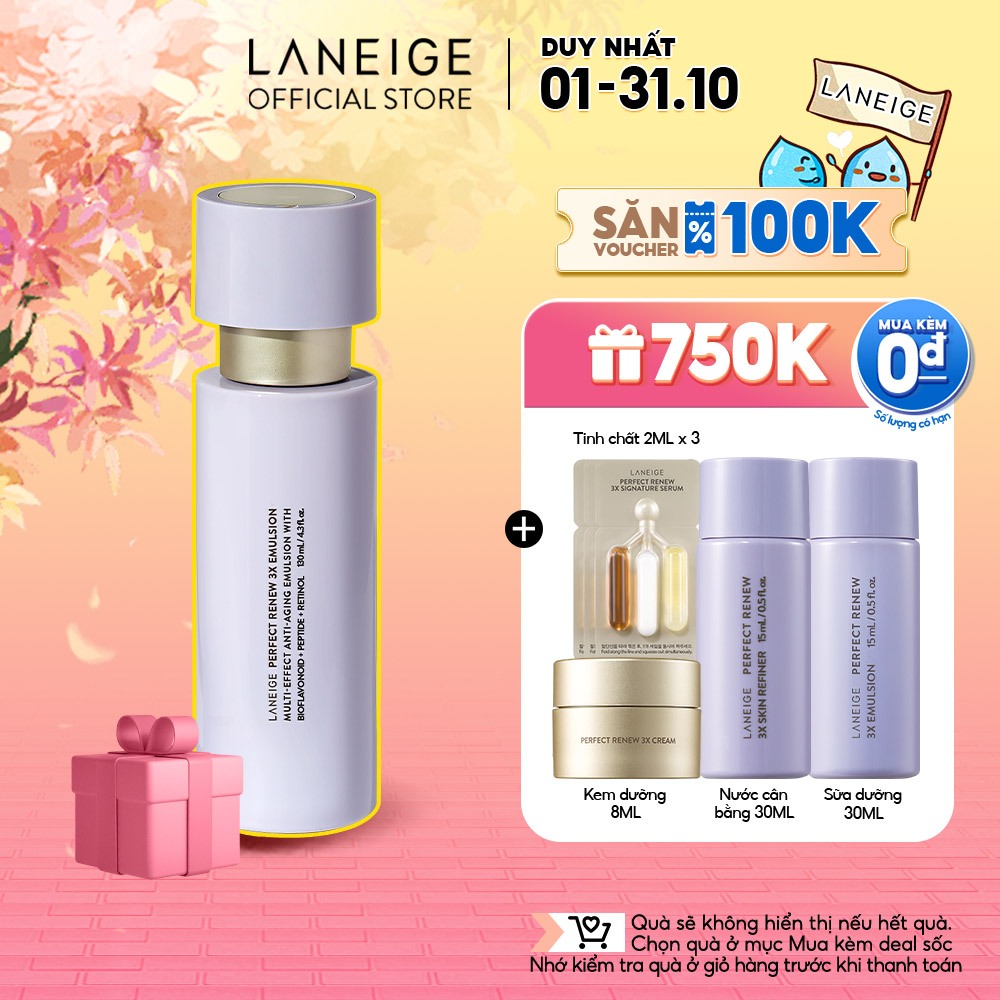 Sữa dưỡng giúp ngăn ngừa lão hóa LANEIGE Perfect Renew 3X Emulsion 130ml
