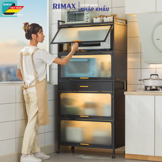 Kệ Tủ Bếp RIMAX KDN68, Tủ Bếp Để Đồ Gia Dụng Chất Thép Carbon Kính Cường
