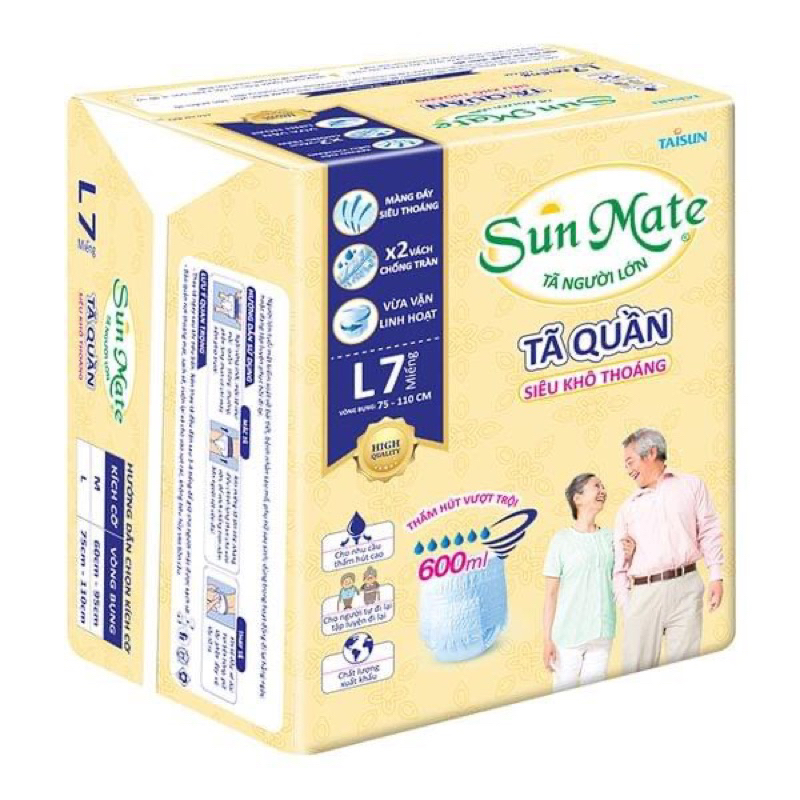Combo 10 Gói Tã quần Sunmate Mềm mại M9/L8/L7/M8/XL7