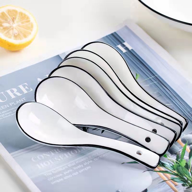 Thìa Muỗng Ăn Cơm Muôi Múc Canh Súp Bằng Sứ Siêu Đẹp Decor Bàn Ăn