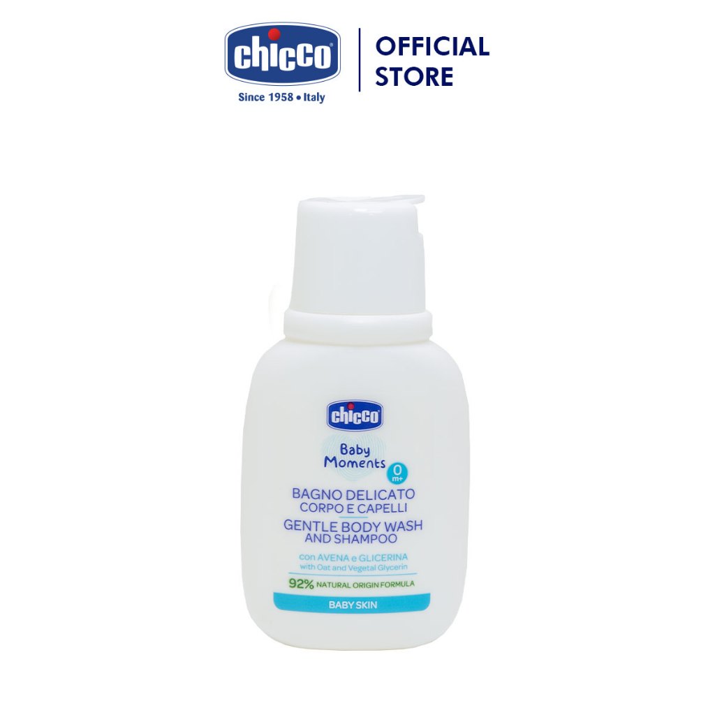 Sữa tắm gội chiết xuất yến mạch Chicco 0M+ - Chai du lịch 50ml