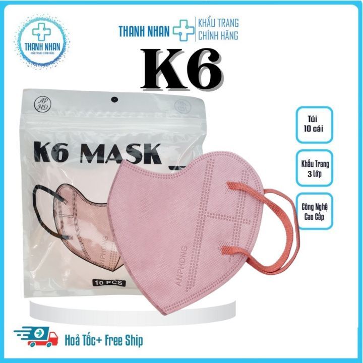 Khẩu Trang Thái Lan K6 Careion Kháng Khuẩn,Màu Trend,Qoai êm Thoải Mái