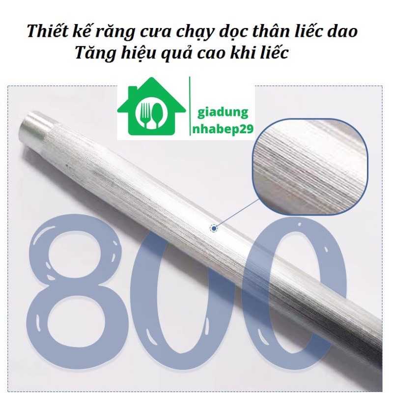 Cây mài dao, thanh liếc dao, thép cacbon siêu cứng, hình trụ tròn, tay cầm bọc nhựa, dài 41cm
