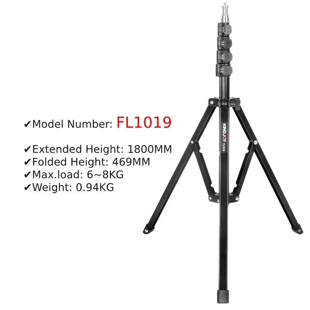 KINGJOY FL1019 - Chân Đèn Gấp Ngược, Cao Tối Đa 1.8m